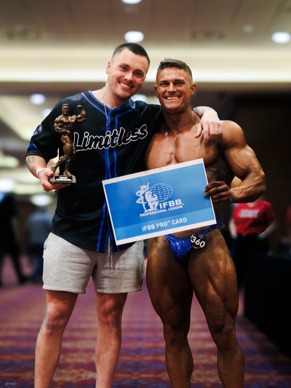 Taylor Moore coaching a client to an IFBB Pro Card win